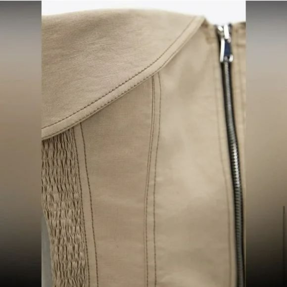 ZARA TOPSTITCHED ZIPPER BUSTIER - Picture 5 of 13